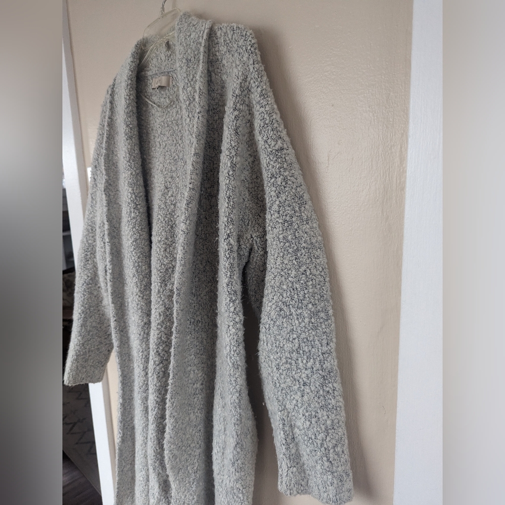 LOFT Wool & Alpaca Blend Long Oversized Cardigan Sweater, Gray (SIZE XS/S) - Picture 5 of 13
